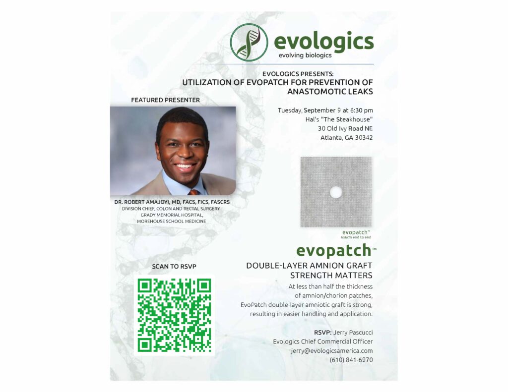 Robert Amajoy, MD and Evologics EvoPatch for Colorectal surgical procedures